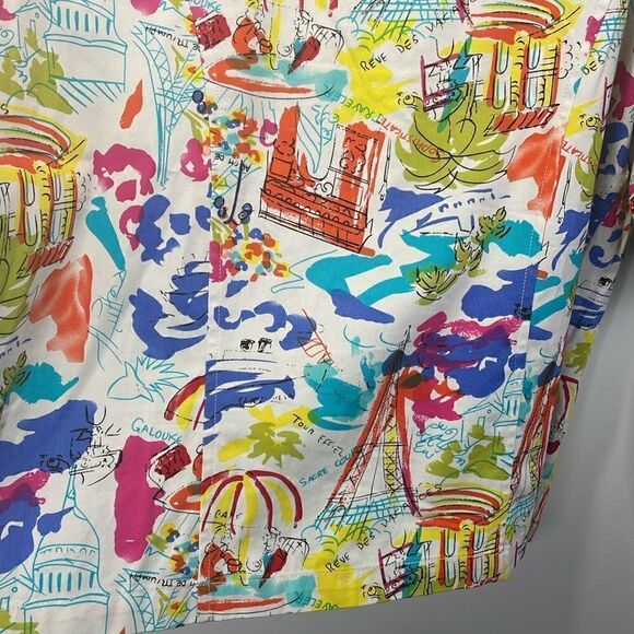 Liz&Me Open Blazer 3/4 Sleeve French theme novelty print 100% Cotton size 0X - Picture 9 of 13